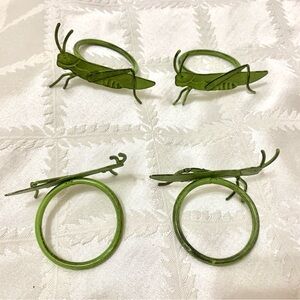 Grasshopper napkins ring set of 4 green metallic napkins holder pier import